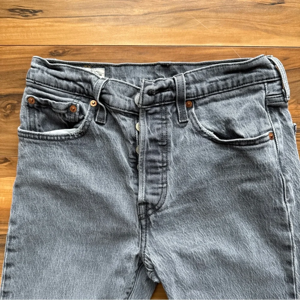 Levi’s 501 Skinny Washed Grey High Rise Denim Jeans - Picture 3 of 15